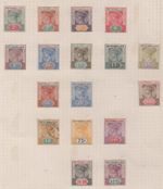 SEYCHELLES 1890-1952 COLLECTION OF 55 STAMPS ON 3 PAGES, 46 MINT & 9 USED
