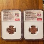 2 Coin set, 1776-2026 P & D  Lincoln Cent , NGC MS 67 RD