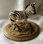 Zebra with Foal mounted figurine.