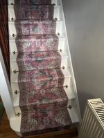 Set of 13 Stair Carpet Rods Antique Brass Round Finial for Runners Up to 70cm