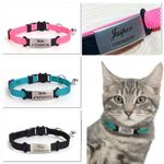 Personalised Cat Collar Reflective Engraved Name Tag ID Bell Release Breakaway