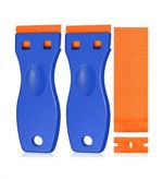 2PCS Of Non Scratch Scrapers With 100 Plastic Blades Tool Kit For Cleaning Lable