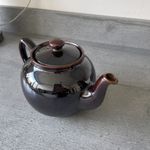Sadler  Betty Ceramic Glossy Rockingham brown Glaze Teapot with Lid Vintage 