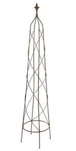 Metal Garden Obelisk Climbing Plant Frame Support 130cm Natural Rust 