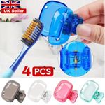 4/Pcs Toothbrush Head Covers Protector Cap Travel Portable Brush Pod Case UK