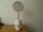 Human Skull Mirror Lifesize Replica  Blackened Teeth Model Display