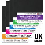 Light Seal Foam 0.5mm 1mm 1.5mm 2mm 3mm Self-Adhesive MADE IN UK