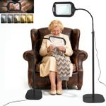 10X 30X Magnifying Glass with Light and Floor Stand,  Magnifying Lamp 60LED