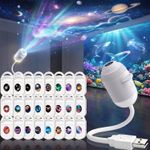 LMIX Galaxy Projector 2-in-1 5D Star Ceiling Lamp, USB HD 360° Sky, 24 Films