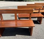 MID CENTURY MODERNIST SOLID TEAK MCM BENCH/ PEW