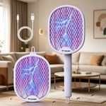 4000V Electric Fly Swatter, Foldable-Handheld Fly Zapper Killer, 3 Layers Mesh