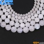 Rainbow Moonstone Round Spacer Beads For Jewelry Making 15"Strand Natural Stone