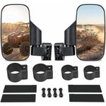 FIT Polaris 2Pcs Rear View Mirror Kit UTV Side Mirrors 1.75"/2" Clamp Roll Cage