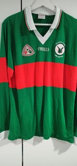 Vintage O'Neills GAA Jersey Large Red Green Long Sleeve Retro Gaelic Memorabilia