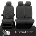 VW Transporter T6/T6.1 Front Seat Covers Leatherette Black (2015-2024) 209