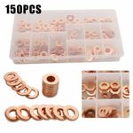 150pcs Copper Diesel Injector Washers Fuel Set Seal Rings Assortment Kit UK