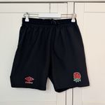 Umbro England Rugby Black Training Shorts Men’s Size S O2 Rose Logo