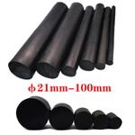 Black Solid Natural Rubber Round Rods Rod Materials Dia 21 - 150mm 40-500mm long