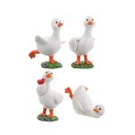 4 Pieces Resin Duck Ornaments Cute Poses Resin Duck Figurines Versatile Decor