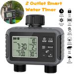 Garden Water Tap Hose Automatic Timer Sprinkler System Irrigation Control 2 outl