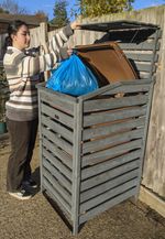 Single Wheelie Bin Store BinGarden Rubbish Cover Tidy Hideaway Storage Shed Wood