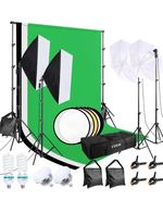 FGen Softbox Lighting Kit 2.6m x 3m Background Support System with Sandbag