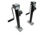 Side Winder Trailer Jack in Black X2 (Heavy Duty Telescopic Prop Stand)