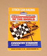 1974 Coventry Brisca F1 stock car World Championship programme, 7 September