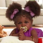 BABESIDE Reborn-Baby Dolls 22 IN Lifelike Black- Girl African Realistic Newborn