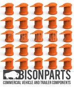 +32MM X 50 ORANGE LONG REACH UNIVERSAL DUSTITE WHEEL NUT COVER INDICATORS X 50