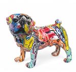 Graffiti Art Pug figurine bright colour ornament decoration Dog lover gift boxed