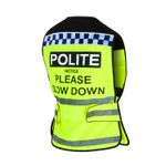 Equisafety Polite High Viz Waistcoat - Slow Down - horse riding - fluorescent