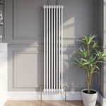 Traditional Vertical Colosseum Double Bar Column Radiator White - 1600 x 380mm