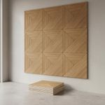 Wood Grain Acoustic Panel Reduce Reverberation Sound Absorbing Wall Tile
