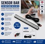 SENSOR BAR FOR NINTENDO WII & WII U WITH STAND WIRED INFRARED RECEIVER - NEW