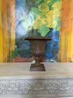 Antique Victorian Cast Iron Campana Urn Garden Or Indoor  Planter Rustic Finish