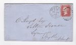 1862 QV FINE 1d PENNY RED STAMP ON LONDON TOO LATE FOLDED LETTER TO HYTHE KENT