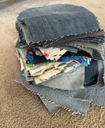 Denim & Cotton Fabric Scraps Bundle Quilting Sewing Craft Patchwork needlework