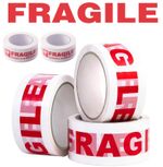 FRAGILE PRINTED STRONG PARCEL TAPE MULTILISTING 12 6 24 36 50mm 66m BOX 2" 72