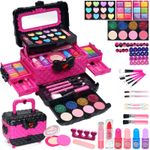 Kids Makeup Sets For Girls - Teenage Make Up Starter Kit, Rose red, Pink 