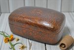 Vintage Paper Mache Small Storage Box Original Old Hand Crafted Fine Painted