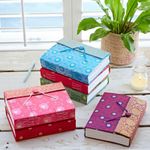 Sari Fabric Journal Notebook Diary 6 Colours 14 x 18.5cm Unlined Recycled Paper