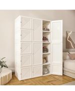 Mailbox Wardrobe Storage Organiser 15 Cube Foldable  Closet Magnetic Doors