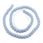Angelite Gemstone Round Beads - Natural Blue Crystals - 6mm Diameter - 1 Strand