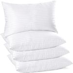 Hotel Quality Stripe 2 & 4 Pack Pillows Bounce Back Anti Allergic Bedding Pillow