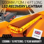120cm 1.2M 48" Van Truck LED Amber Light Bar Beacon Hazard Recovery Lightbar