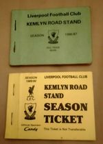 2 x  Liverpool Season Ticket Books 1986-87  1989-90