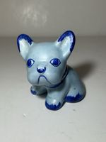 Vintage Denby Byngo French Bulldog, 9cm high 1930s Turquoise Blue Rare Colour