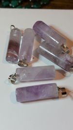 Natural Amethyst Pendants Column