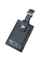 NEW Tumi Luggage Tag Black with Silver Logo Leather 